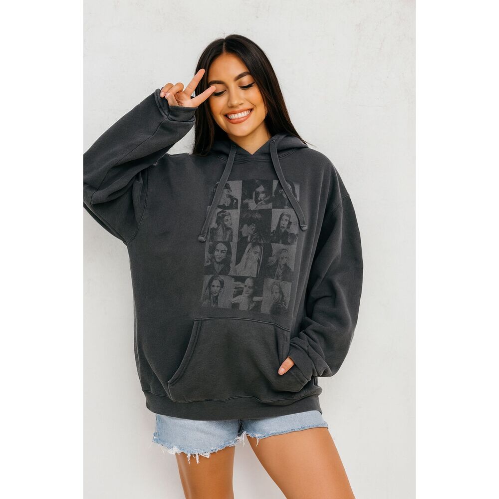 Taylor Swift Gray Era Swifty Band Tour Pullover Hoodie Top   Adult Size XL
